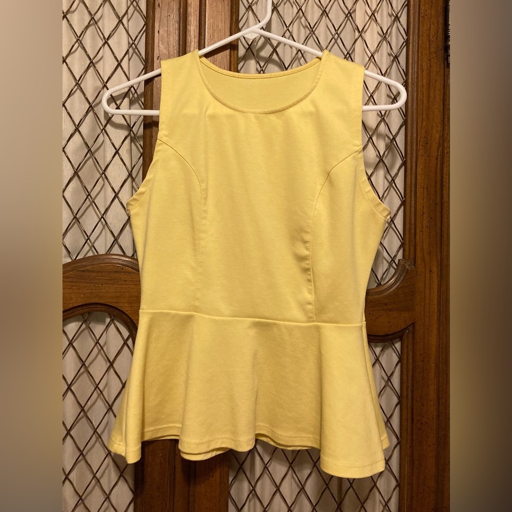 Cute Pale Yellow peplum top size S